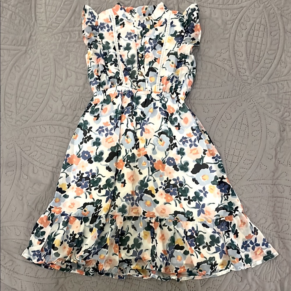 Janie and Jack White Blue Pink Ruffled Tiered Sundress